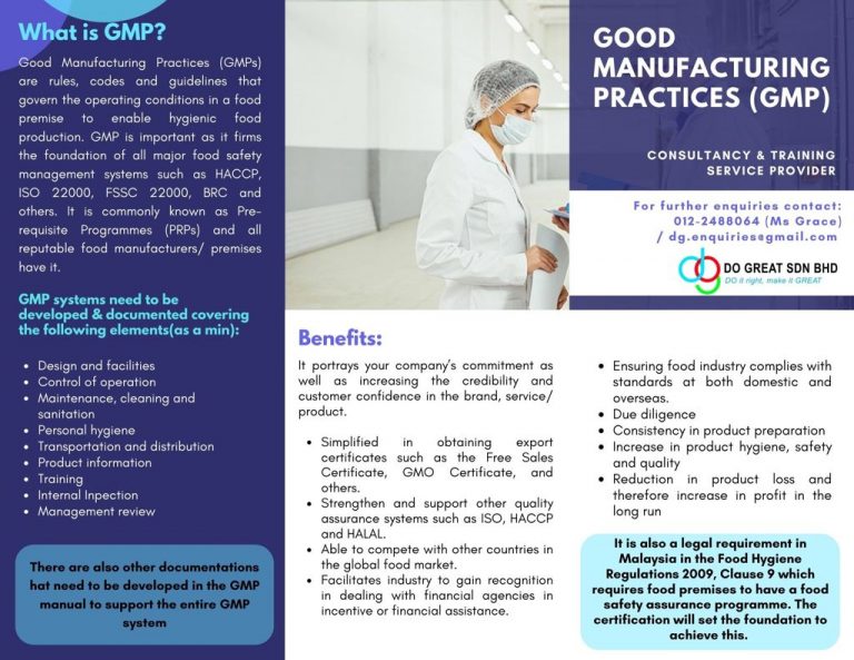 Good Manufacturing Practices (GMP)