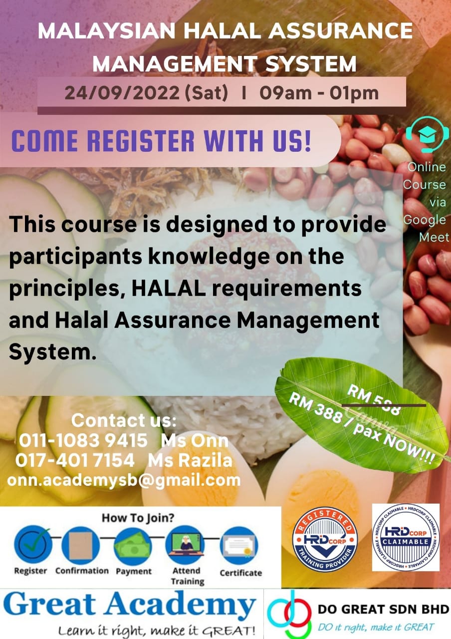 Halal Assurance System (HAS) Training 24/09/2022